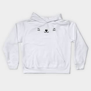 Cute Cat Face Mask - Lover of Cats (White) Kids Hoodie